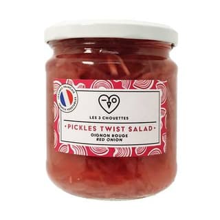 Les 3 Chouettes Pickles Oignons Rouges Bio, 330g