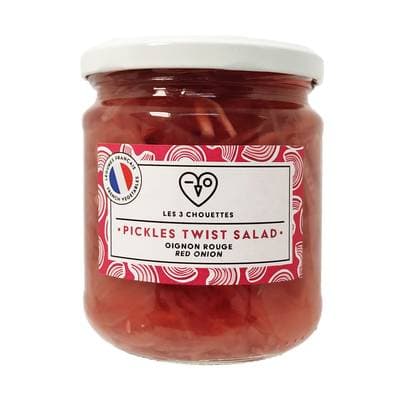 Les 3 Chouettes Pickles Oignons Rouges Bio, 330g