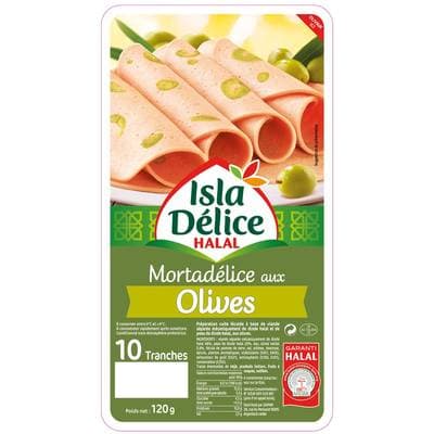 Isla Délice Mortadelle aux Olives - Halal, 10 tranches - 120g