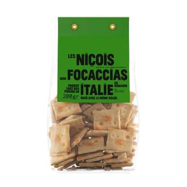 Les niçois Mini Focaccias au Romarin, 200g