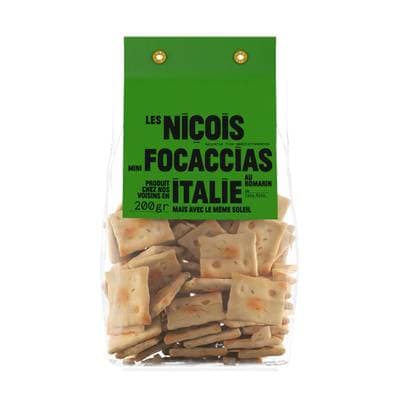 Les niçois Mini Focaccias au Romarin, 200g