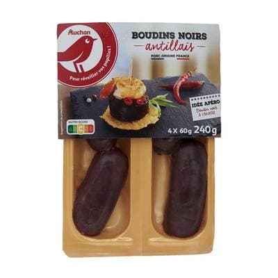 Auchan Boudin Noir Antillais., 4x60g