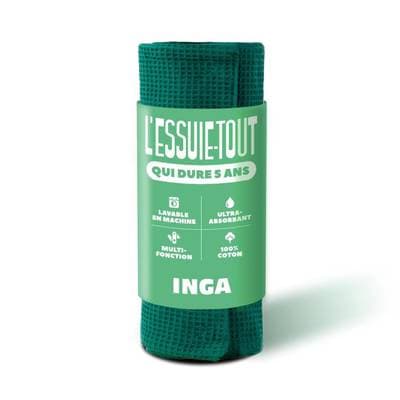 Inga Essuie-tout lavable multifonction vert, 5 feuilles d'essuie-tout