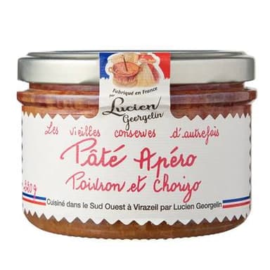 Lucien Georgelin Pâté Apéro au Canard Porc Poivron et Chorizo, 220g