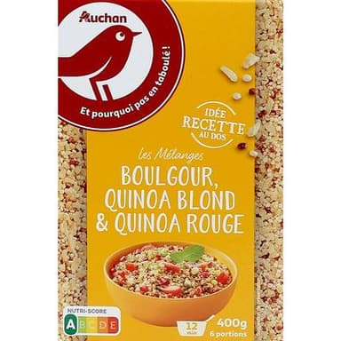 Auchan Mélange boulgour et quinoa blond et rouge, 400g