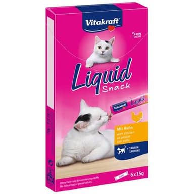 Vitakraft Liquid Snack Poulet et Dinde - Friandise pour Chat, 6x15g