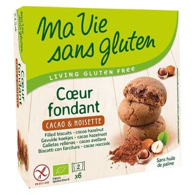 Ma Vie Sans Gluten Biscuit bio coeur fondant cacao noisette, 200g