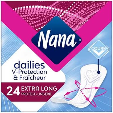 Nana Protège-slips lingerie Extra Long, 24 pièces