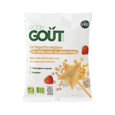 Good Goût Biscuits Baguettes magiques pois chiches maïs riz quinoa fraise sans gluten bio Bébé dès 10 mois, 35g