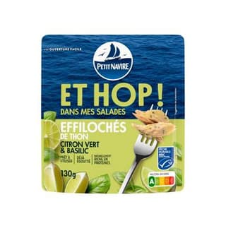 Petit Navire Effiloché de Thon au citron vert et basilic, 130g