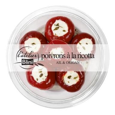 Atelier Blini Mini poivrons farcis à la ricotta de vache, 150g