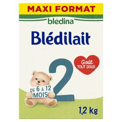 Blédina - Blédilait Lait bébé en poudre Bag in Box 2ème âge, 6-12 mois, 1,2kg
