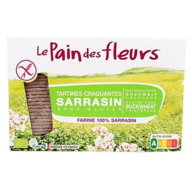 Le pain des fleurs Tartines craquantes au sarrasin, sans gluten, Bio, 300g