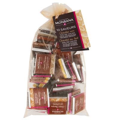Chocolaterie Monbana Assortiment de carrés de chocolat x50, 200g