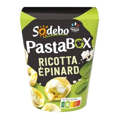 Sodebo Pasta Box Tortellini Ricotta Epinard Sauce au Parmesan, 280g