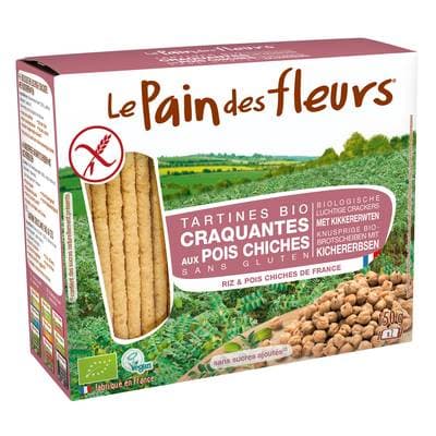 Le pain des fleurs Tartines bio craquantes au pois chiche, 150g