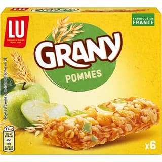 Grany Barres Céréales Pommes, 6 barres