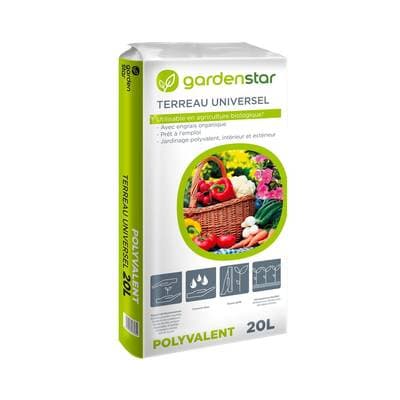 Gardenstar Terreau Universel utilisable en agriculture biologique, 20L