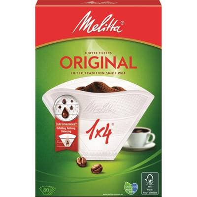 Melitta Filtres à café Original 1X4 Blanc, 80 filtres