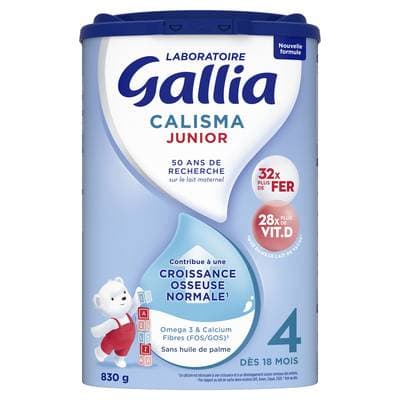 Laboratoire Gallia Lait de Croissance Calisma Junior 4ème âge en Poudre Bébé Dès 18 Mois, 830g