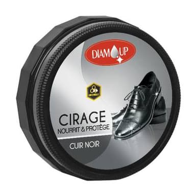 Flam'Up Boîte de cirage en crème cuir noir, 50ml
