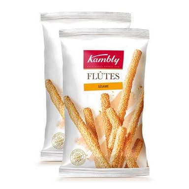 Kambly Flûtes Sésame, Lot de 2x125g