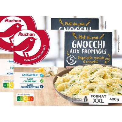 Auchan Gnocchi aux fromages, Lot de 2x400g