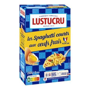 Lustucru Pâtes Spaghetti Courts aux Oeufs Frais, 250g