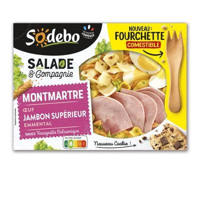 Sodebo Salade Montmartre Oeuf, Jambon, Emmental, 320g