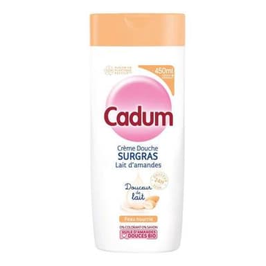 Cadum Lait de Douche Surgras Douceur de Lait au Lait D'Amandes Bio, 450ml