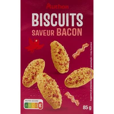 Auchan Biscuits Salé Saveur Bacon, 85g