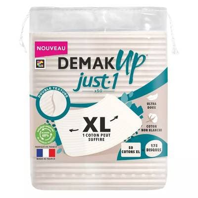 Demak Up Disque de Coton Blanc XL Ultra Doux, 50 cotons