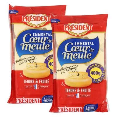 Président Emmental Coeur de Meule plaquette, Lot de 2x400g