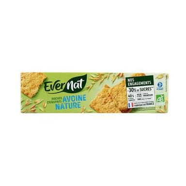 Evernat Croquants avoine nature bio, 130g