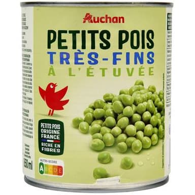 Auchan Petits poids très fins à l'étuvée, 560g