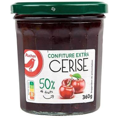 Auchan Confiture extra de cerises, 360g