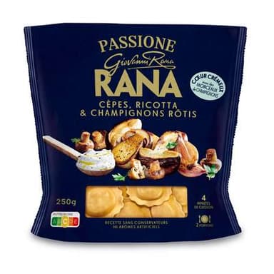 Giovanni Rana Raviolis Frais Cèpes, Ricotta et Champignons Rôtis, 250g