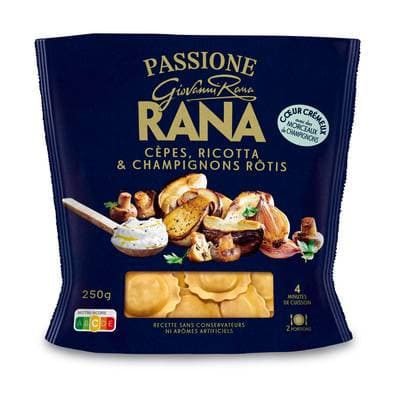 Giovanni Rana Raviolis Frais Cèpes, Ricotta et Champignons Rôtis, 250g