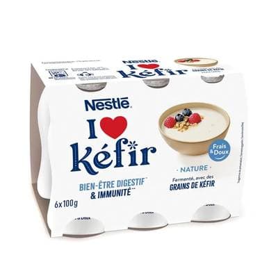Nestlé I love Kéfir à Boire Nature, 6x100g