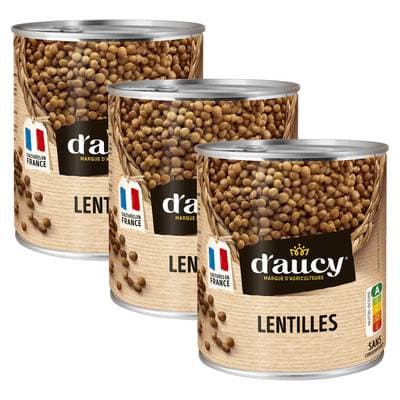 D'aucy Lentilles, Lot de 3x530g