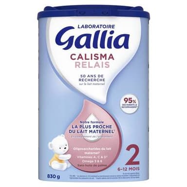Laboratoire Gallia Lait bébé en poudre Calisma Relais 2ème âge, 6-12 mois, 830g