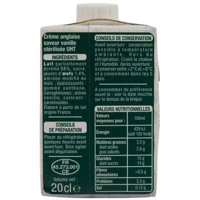 Auchan Crème anglaise saveur vanille UHT, 3x20cl