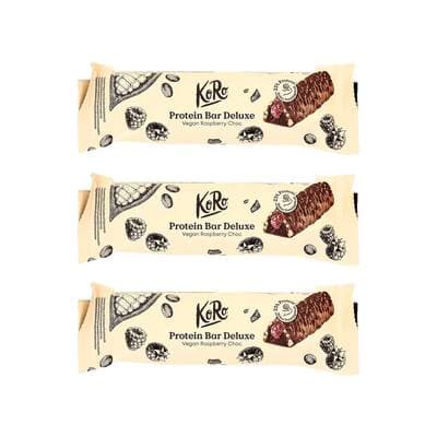 Koro Barre protéinée Deluxe vegan framboise - chocolat, Lot de 3x55g