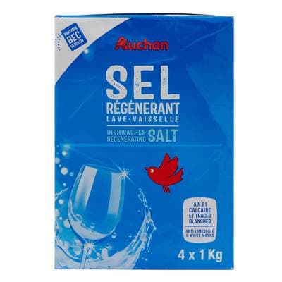 Auchan Sel régénérant lave-vaisselle, 4 x 1kg