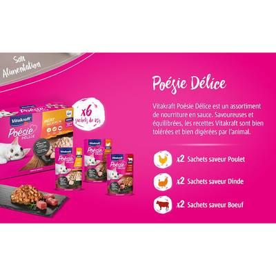 4008239398550 - Vitakraft Poésie - Sachets en Gelée Délices Viande Poulet, Boeuf pour chat