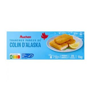 Auchan Tranches panées colin d'Alaska, 1kg