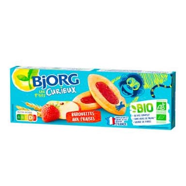 Bjorg - Les Petits Curieux Barquettes aux Fraises Bio, 120g