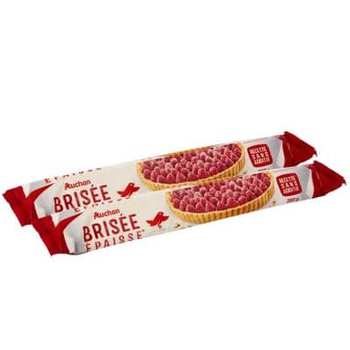 Auchan Pâte Brisée Epaisse, Lot de 2x280g