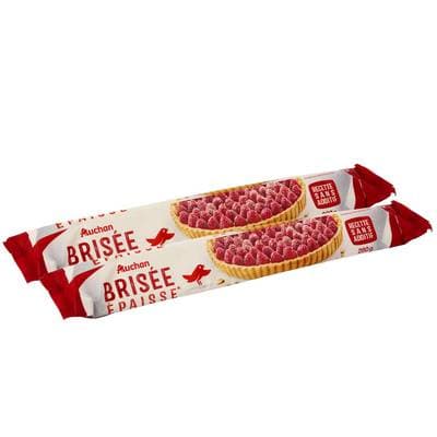 Auchan Pâte Brisée Epaisse, Lot de 2x280g