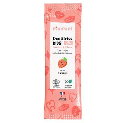 Pimpant Dentifrice Enfant Fraise en poudre, 1 recharge